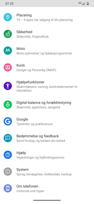 Scroll til og vælg System