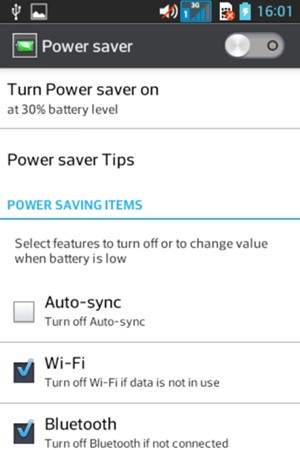 Turn Power saver on