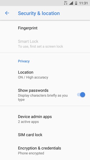 Scroll to and select Location
