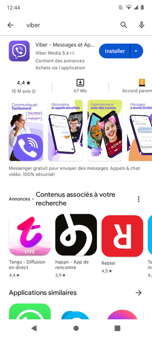 Sélectionnez l'appli
