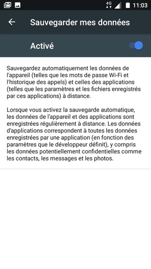 Sélectionnez le bouton Retour