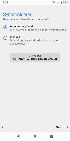 Vælg din foretrukne mulighed og vælg NÆSTE