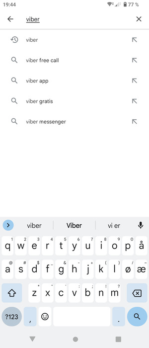 Skriv inn applikasjonsnavnet og velg Søk
