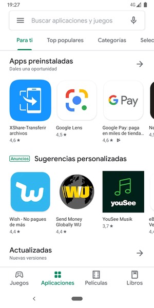 Seleccione la barra de Búsqueda