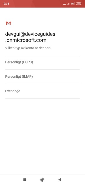 Välj Exchange