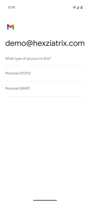 Select Personal (POP3) or Personal (IMAP)