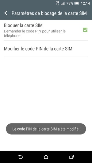 Votre code PIN de la carte SIM a été modifié