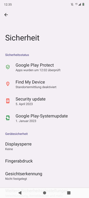 Wählen Sie Displaysperre