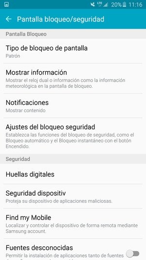 El teléfono ha sido asegurado con un bloqueo de pantalla