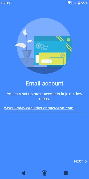 Enter your email address and  select NEXT