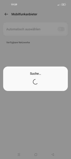 Warten Sie, bis die Suche abgeschlossen ist