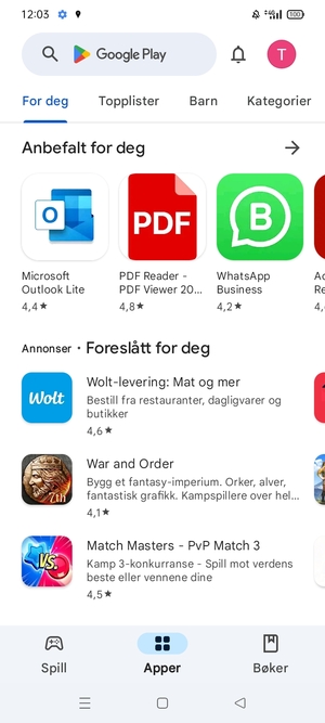Velg søkefelt