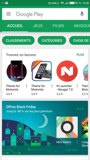 Sélectionnez la barre de Recherche