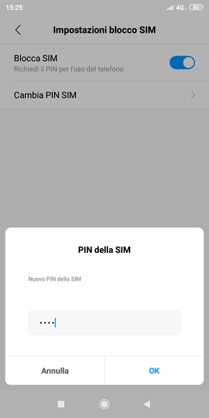 Inserisci Nuovo PIN della SIM e seleziona OK