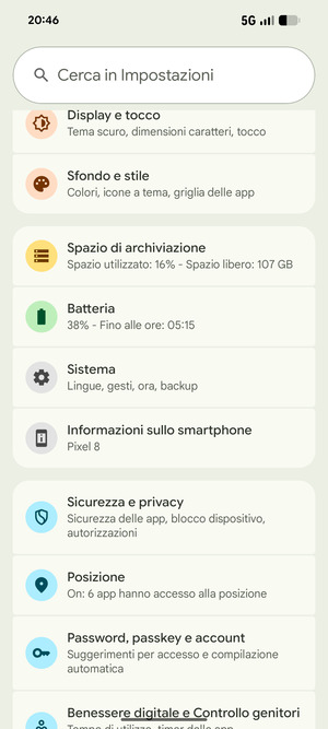 Scorri e seleziona Sistema