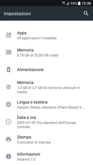 Scorri e seleziona Informazioni