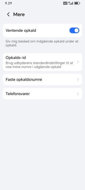 Vælg Telefonsvarer