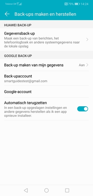 Selecteer Back-upaccount