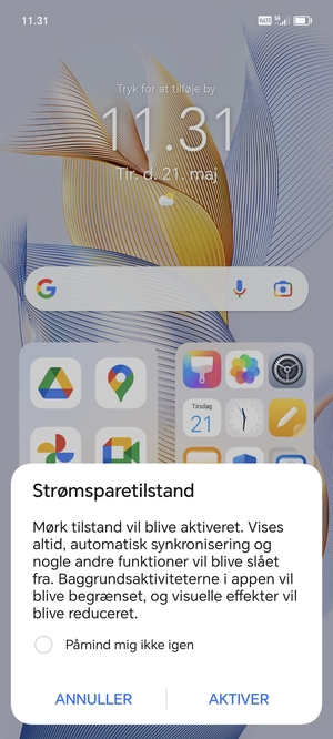 Vælg AKTIVER