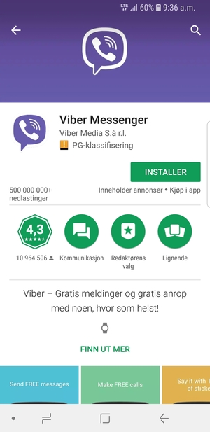 Velg INSTALLER