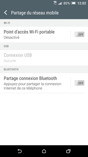 Sélectionnez Point d'accès Wi-Fi portable
