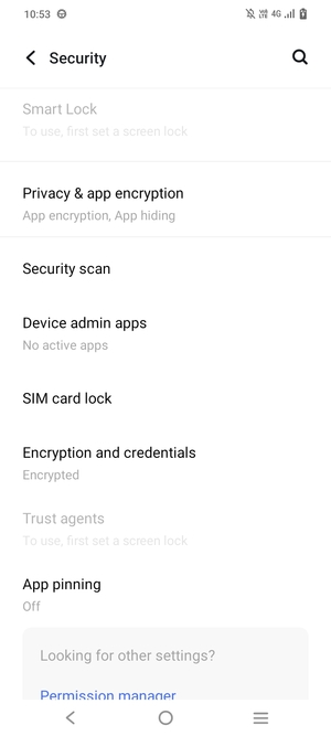 Scroll to and select SIM card lock
