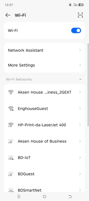 Select the wireless network you want to connect to