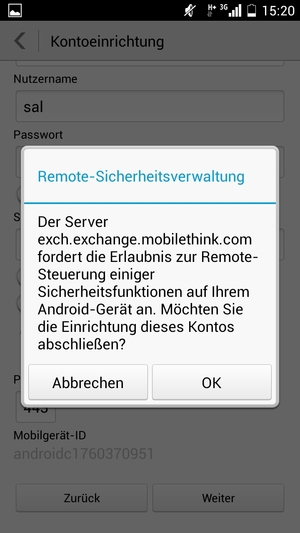 Wählen Sie OK