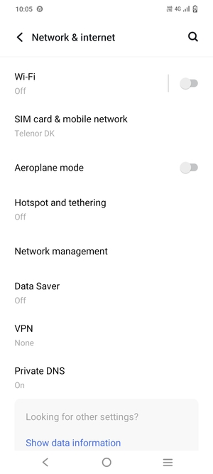 Select SIM card & mobile network