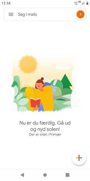 Din Gmail er klar til brug