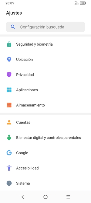 Desplácese y seleccione Sistema