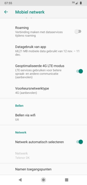 Scroll naar en selecteer Namen toegangspunten