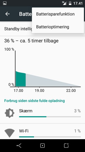 Vælg Batterisparefunktion