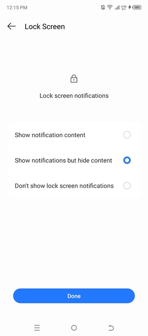 Select your preferred option and select Done