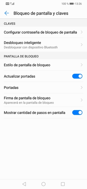 Seleccione Configurar contraseña de bloqueo de pantalla