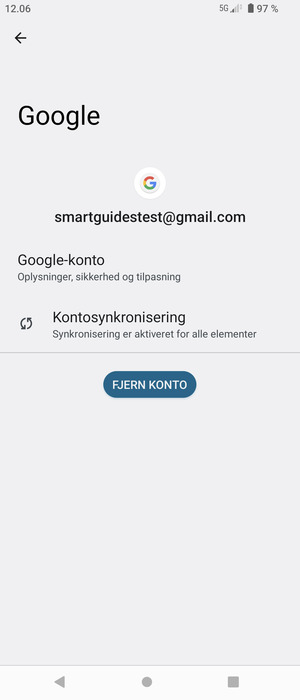 Vælg Kontosynkronisering