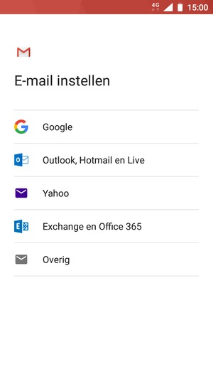 Selecteer Exchange en Office 365