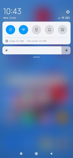 Slide down the top menu again