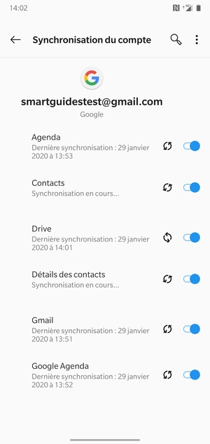 Vos informations seront synchronisées