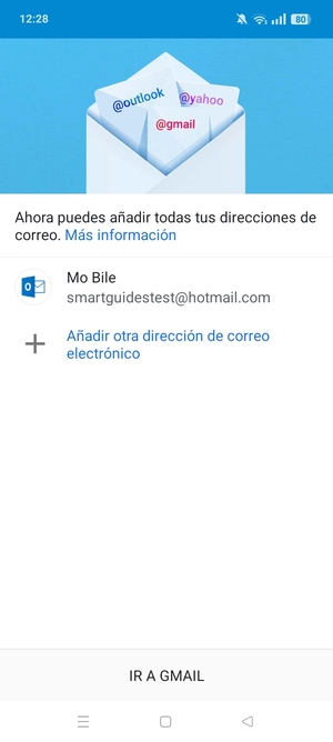 Seleccione IR A GMAIL