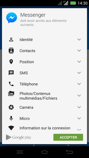 Sélectionnez ACCEPTER