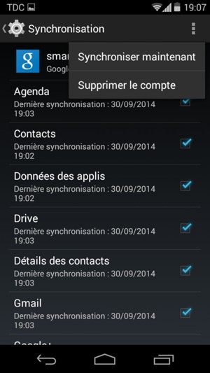 Sélectionnez Synchroniser maintenant