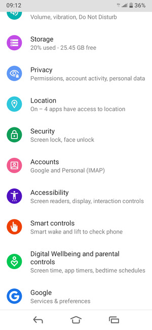 Return to the Settings menu and select Accounts
