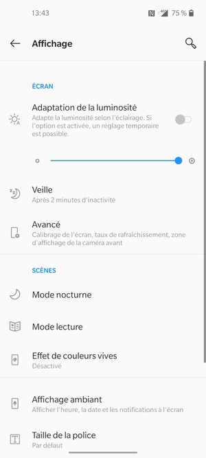 Sélectionnez Avancé