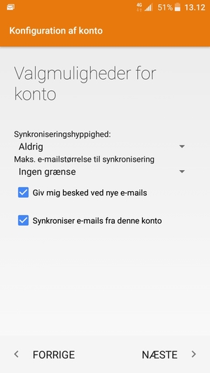 Vælg NÆSTE