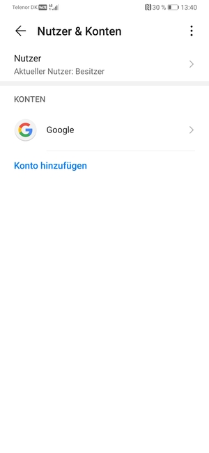 Wählen Sie Google
