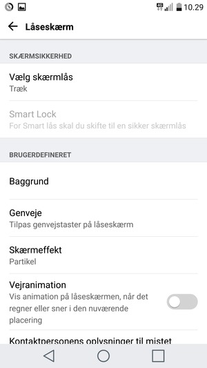 Vælg Vælg skærmlås
