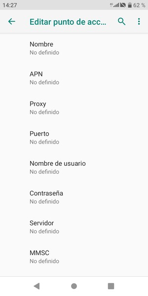 Introduzca la información de MMS
