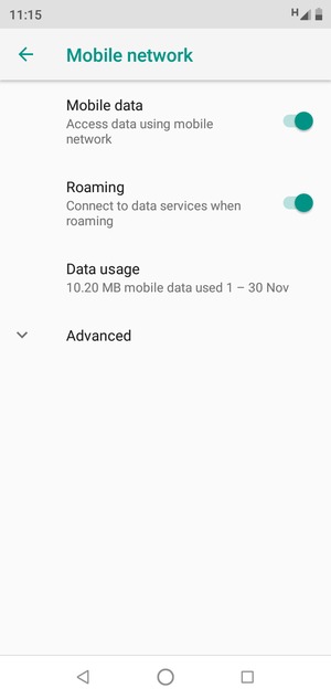 Turn Roaming on or off