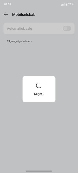 Afvent at søgningen er afsluttet